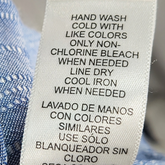 Fever Blue & White Striped Whistler's Long Sleeve Ladder Lace BOHO Top Sz Small - Picture 10 of 12